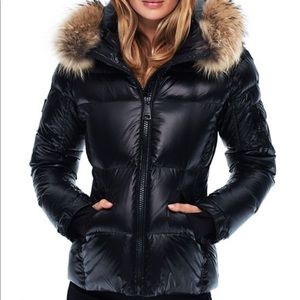 SAM. Blake fur-trim short down coat